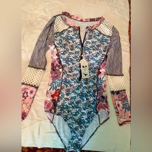 Floral Long Sleeve Swimsuit
